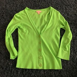 Cotton blend 3/4 sleeve cardigan